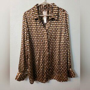 Chico's stylish retro stylish women Button down shirt